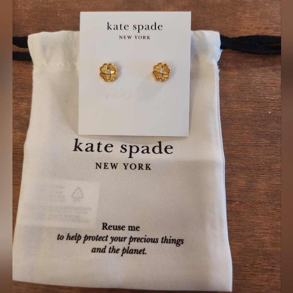 Kate Spade Gold Flower Stud Earrings
